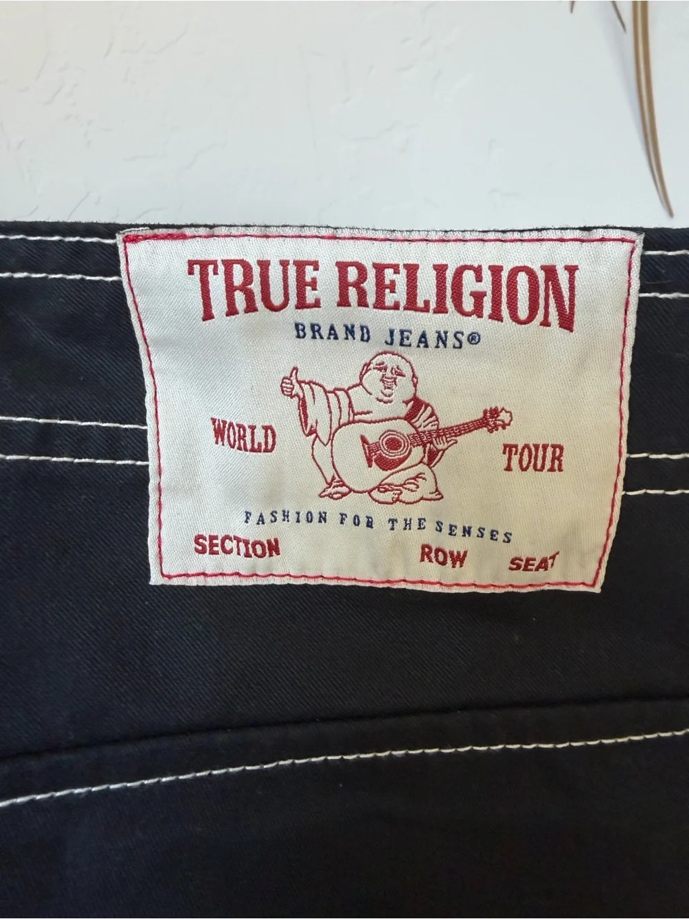 True Religion Cargo Pants Mens 32 Jet Black Horseshoe Contrast Stitch NWT